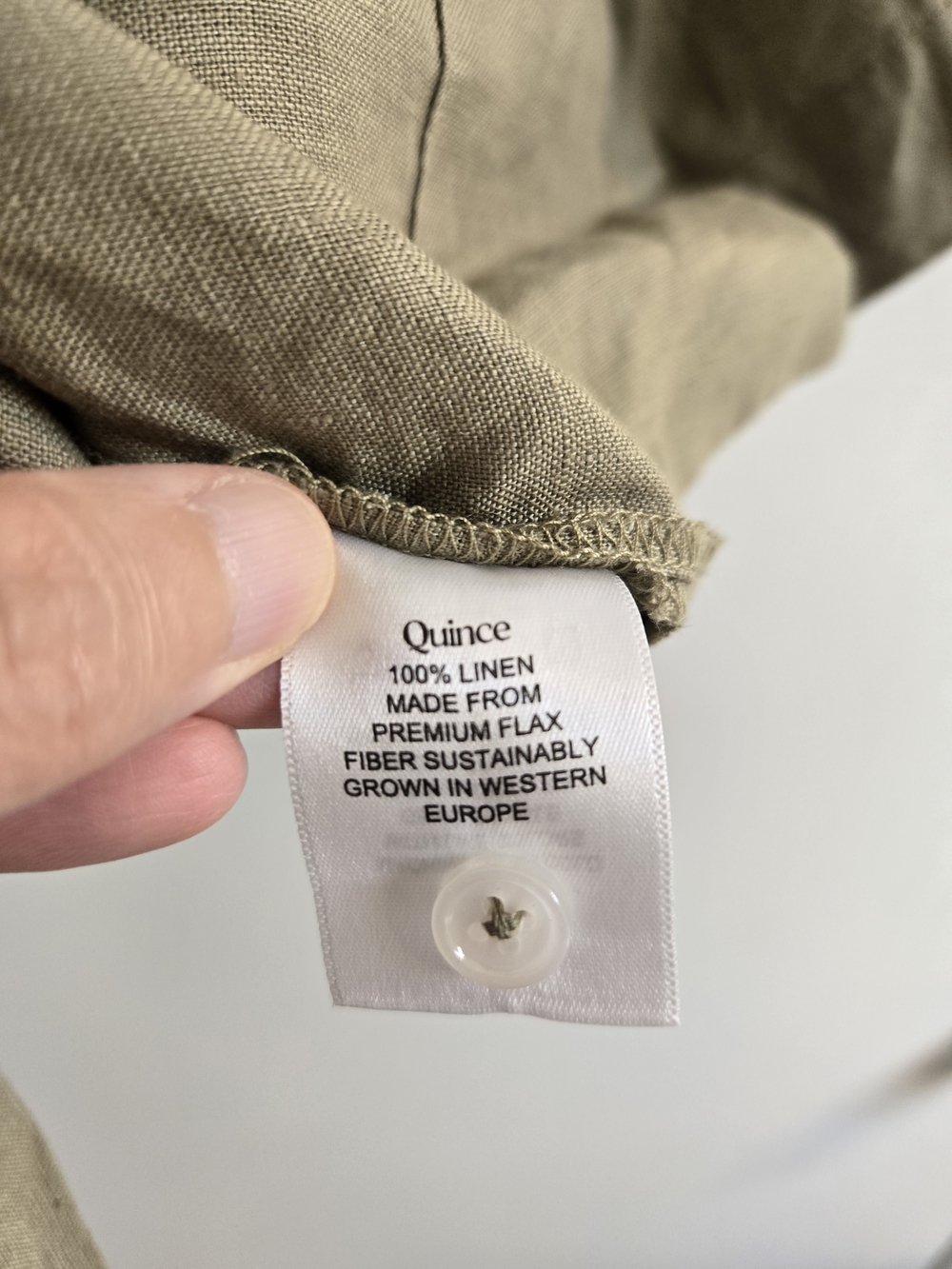 Quince 100% European Flax Linen Short Sleeve Shirt Olive Green Small CMA01 - Picture 9 of 15